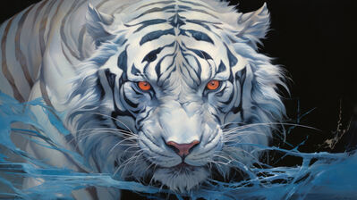 دانلود والپیپر ببر سفید White Tiger Art