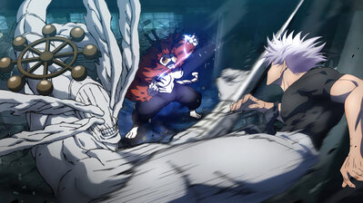 دانلود والپیپر گوجو در مقابل ماهوراگا جوجوتسو کایسن Gojo vs. Mahoraga Jujutsu Kaisen