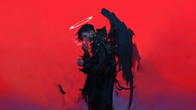 دانلود والپیپر پسر فرشته سیگاری Angel Boy Wings Smoking Anime