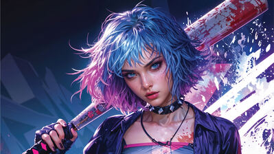 دانلود والپیپر دختر انیمه مو آبی Anime Girl Blue Hair | مو آبی یعنی خاص بودن؛ تو هم خاصی، فقط توی انتخاب رنگ والپیپر.