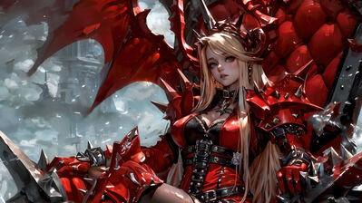 دانلود والپیپر دختر انیمه تخت سلطنتی فانتزی Anime Girl Fantasy Throne