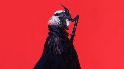 دانلود والپیپر دختر انیمه کاتانا و زره Anime Girl Katana Armor