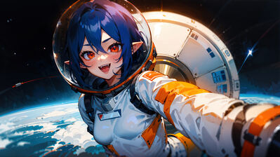 دانلود والپیپر فضانورد خونآشام Astronaut Vampire Anime Girl