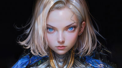 دانلود والپیپر دختر بلوند سایبرپانک Cyberpunk Blonde Girl