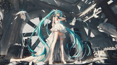 دانلود والپیپر هاتسونه میکو دختر انیمه Hatsune Miku