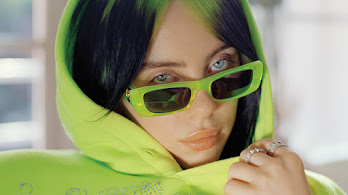 دانلود والپیپر بیلی آیلیش هودی عینک آفتابی موی سبز Billie Eilish Hoodie Sunglasses Green Hair