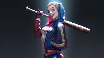 دانلود والپیپر هارلی کوئین با چوب بیس‌بال Harley Quinn Baseball Bat