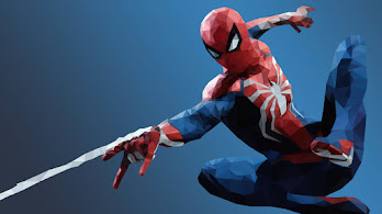 دانلود والپیپر تار عنکبوت اسپایدرمن Spider-Man Web Shoot Marvel Low Poly