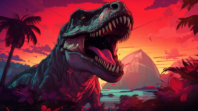 دانلود والپیپر دایناسور Dinosaur | دایناسور رو گذاشتی چون حداقل اون منقرض شده با صلح و آرامش؛ نه مثل رابطه‌های تو.