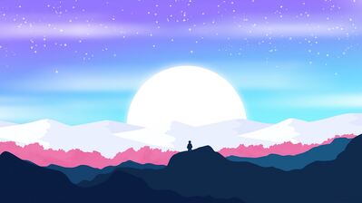 دانلود والپیپر مینیمال ماه منظره Moon Landscape Scenery Minimalist