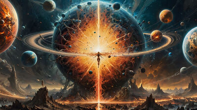 دانلود والپیپر دیجیتال آرت منظره گدازه سیاره علمی تخیلی Sci-Fi Planet Lava Landscape Scenery Digital Art