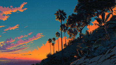 دانلود والپیپر غروب جنگل Sunset Nature Forest