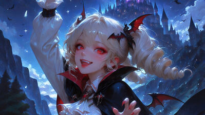 دانلود والپیپر خونآشام دختر انیمه فانتزی Vampire Anime Girl Fantasy