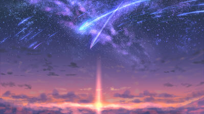 دانلود والپیپر غروب آسمان با دنباله‌دار Sunset Sky Comet