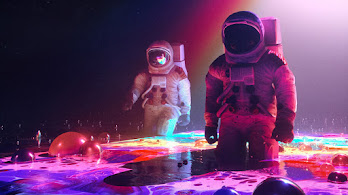 دانلود والپیپر دیجیتال آرت فضانورد Astronaut Digital Art
