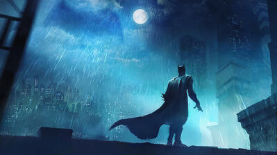 دانلود والپیپر بتمن و شهر گاتهام در باران Batman Gotham Raining
