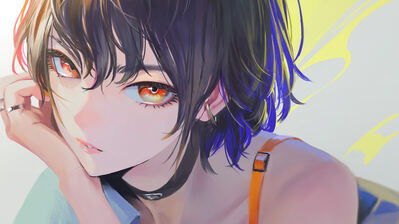 دانلود والپیپر دختر انیمه مو کوتاه زیبا Beautiful Anime Girl Short Hair
