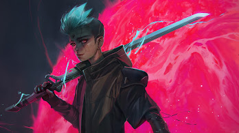 دانلود والپیپر سایبرپانک شمشیر علمی تخیلی Cyberpunk Sci-Fi Sword Digital Art