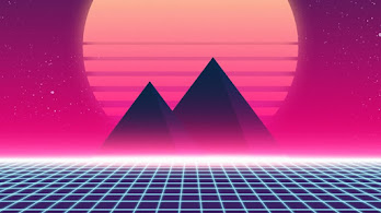 دانلود والپیپر منظره دیجیتال سینت‌ویو Synthwave