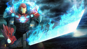 دانلود والپیپر زره آیرون من و شمشیر Iron Man Armor Sword