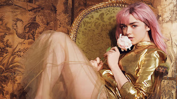 دانلود والپیپر میزی ویلیامز مو صورتی Maisie Williams Pink Hair