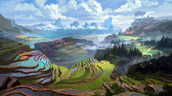 دانلود والپیپر شالیزار برنج کوه Nature Rice Terraces Landscape
