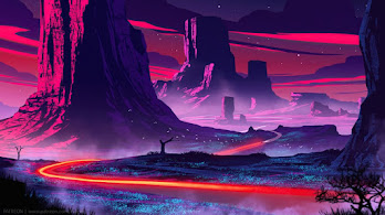 دانلود والپیپر هنر دیجیتال منظره شب زیبا Night Beautiful Landscape Scenery Digital Art
