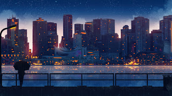 دانلود والپیپر سیلوئت ساختمان‌ها شهر شب Night City Scenery Landscape Buildings Silhouette