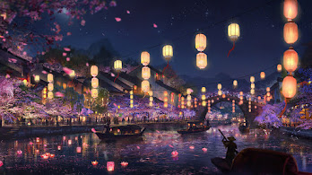 دانلود والپیپر جشنواره شب و فانوس Night Festival Lantern River