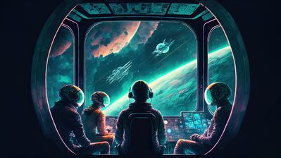 دانلود والپیپر فضانورد هوش مصنوعی Space Astronaut AI Art