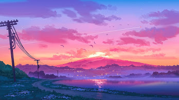 دانلود والپیپر منظره کوه و غروب آفتاب Sunset Mountain Beautiful Landscape