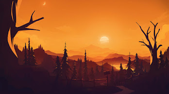 دانلود والپیپر غروب جنگل Sunset Sun Forest Scenery Art