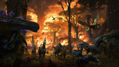 دانلود والپیپر جنگل در حال سوختن آواتار Avatar Forest Burning