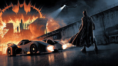 دانلود والپیپر بتمن و بت‌موبیل 1989 Batman Batmobile