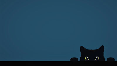 دانلود والپیپر گربه سیاه مینیمال Black Cat Minimalist