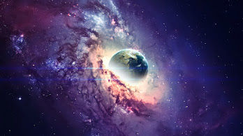 دانلود والپیپر سیاهچاله و سیاره Black Hole Planet Space Stars Digital Art