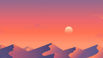 دانلود والپیپر مینیمال غروب کویر دیجیتال آرت Desert Sunset Minimalist