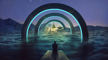 دانلود والپیپر دیجیتال آرت کاخ ابر کوه Digital Art Castle Clouds Mountain