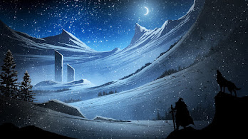 دانلود والپیپر دیجیتال آرت برفی منظره Digital Art Fantasy Snowing Scenery