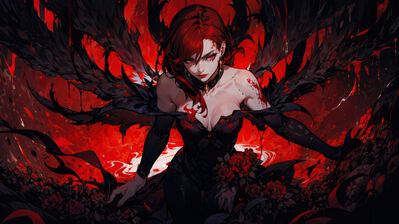 دانلود والپیپر دختر فانتزی مو قرمز Fantasy Girl Red Hair