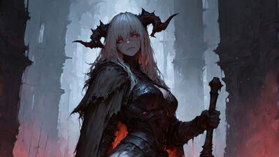 دانلود والپیپر دختر جنگجوی فانتزی با شاخ Fantasy Warrior Girl Horn