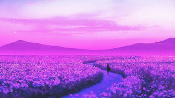 دانلود والپیپر مزرعه گل اسطوخودوس Flower Field Lavender Landscape Digital Art