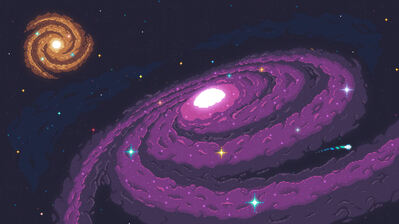 دانلود والپیپر پیکسلی کهکشان Galaxy Space Pixel Art