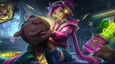 دانلود پوستر جینکس آرت لول وایلد ريفت Jinx Supervillain Wild Rift Splash Art