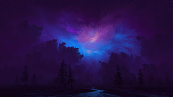 دانلود والپیپر دیجیتال آرت منظره شب Night Scenery Digital Art Landscape