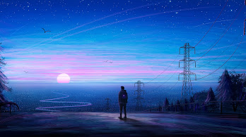 دانلود والپیپر طلوع خورشید افق ستاره Sunrise Digital Art Horizon