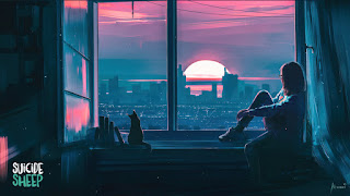 دانلود والپیپر دیجیتال غروب شهر سیلوئت Sunset City Scenery Silhouette Digital Art