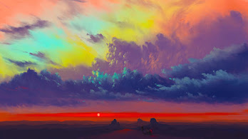 دانلود والپیپر غروب خورشید و ابر منظره Sunset Clouds
