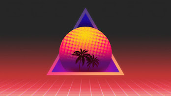 دانلود والپیپر غروب نخل سینت‌ویو Vaporwave Sunset Palm Tree