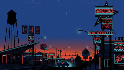 دانلود والپیپر دیجیتال شهر و غروب Town Night Sunset
